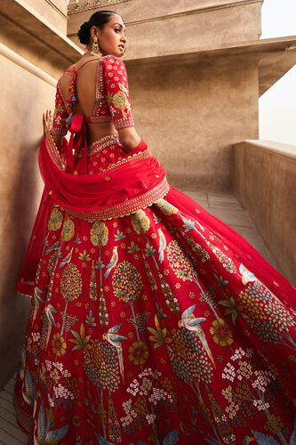 Visvam Lehenga - Red, Red, image 3